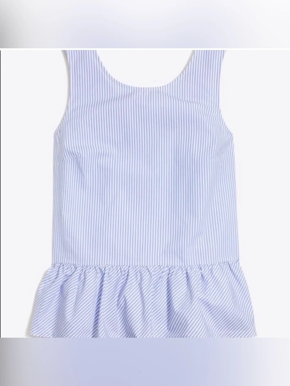 J. Crew Blue and White Striped Peplum Tank Top